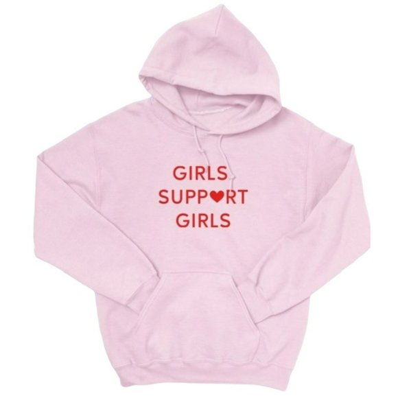WKNDR Girls Support Girls Hoodie Sweatshirt Pink Size Medium NWT - Picture 1 of 1